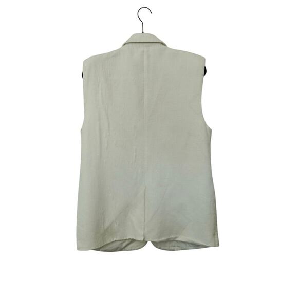 Endless Rose Off White Linen Oversized Vest Blazer Sz M - Picture 7 of 9
